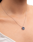 Collana Flower Zirconi Blu