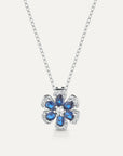 Collana Flower Zirconi Blu