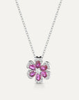 Collana Flower Zirconi Fucsia