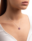Collana Flower Zirconi Fucsia