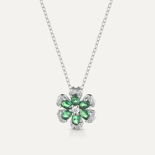 Collana Flower Zirconi Verdi