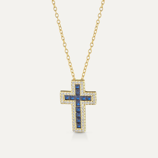 Collana Croce Blue Square