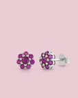 Orecchini Mini Flower Fucsia